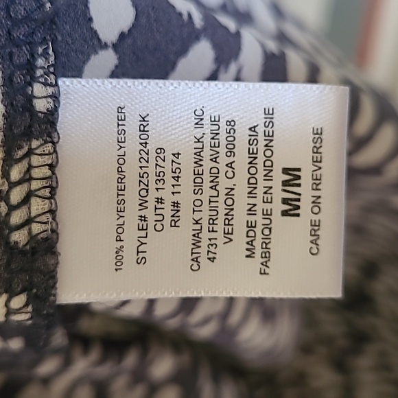 Pleione navy cream spotted long sleeve vneck pop over long sleeve blouse medium - Picture 7 of 9